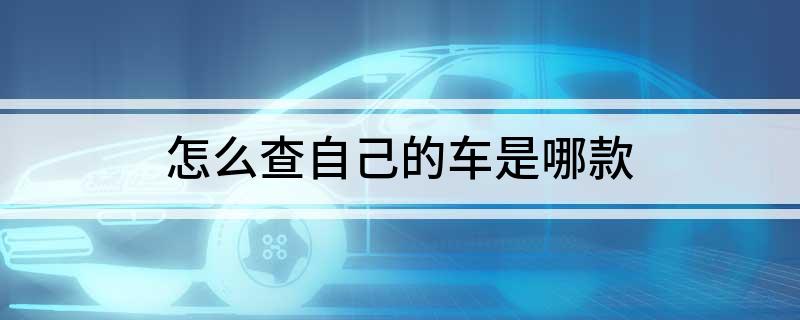 Kaiyun 开云体育怎么查自己的车是哪款